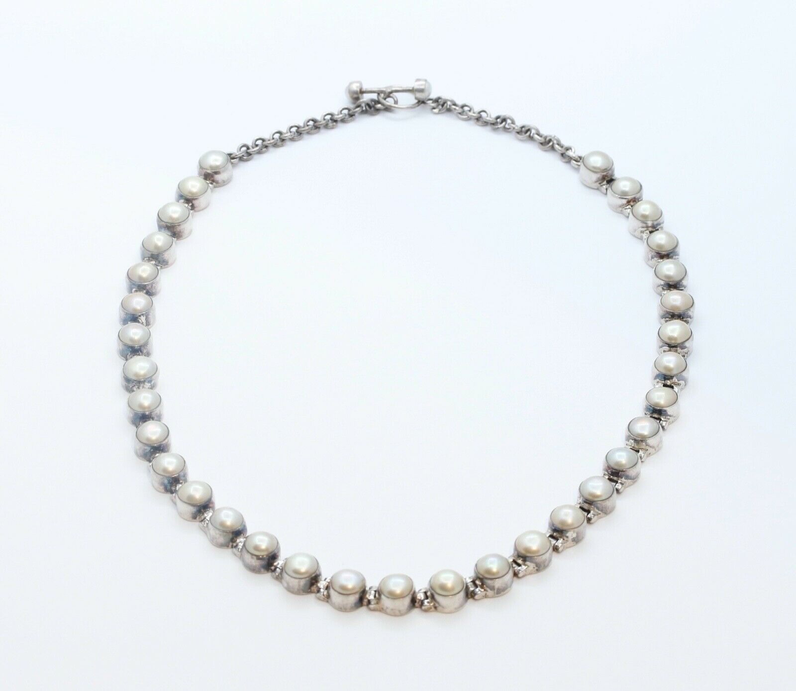 Vintage Aceloni Necklace 925 Sterling Silver and Pearls