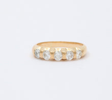 Load image into Gallery viewer, Vintage Five Stone Diamond 18K Gold Ring Band, Wedding Band
