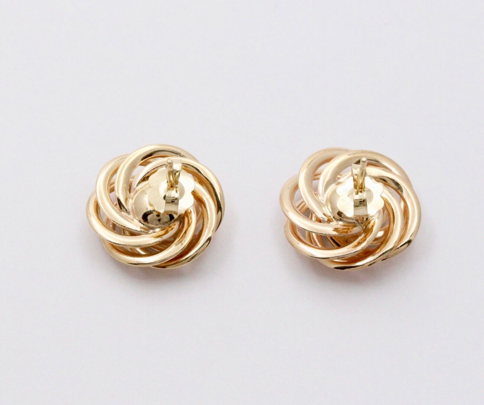 Vintage Pinwheel Diamond 14K Yellow White Gold Earrings