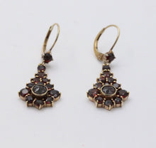 Load image into Gallery viewer, Victorian Revival Gold Filled Garnet Bohemian Ornament Earrings
