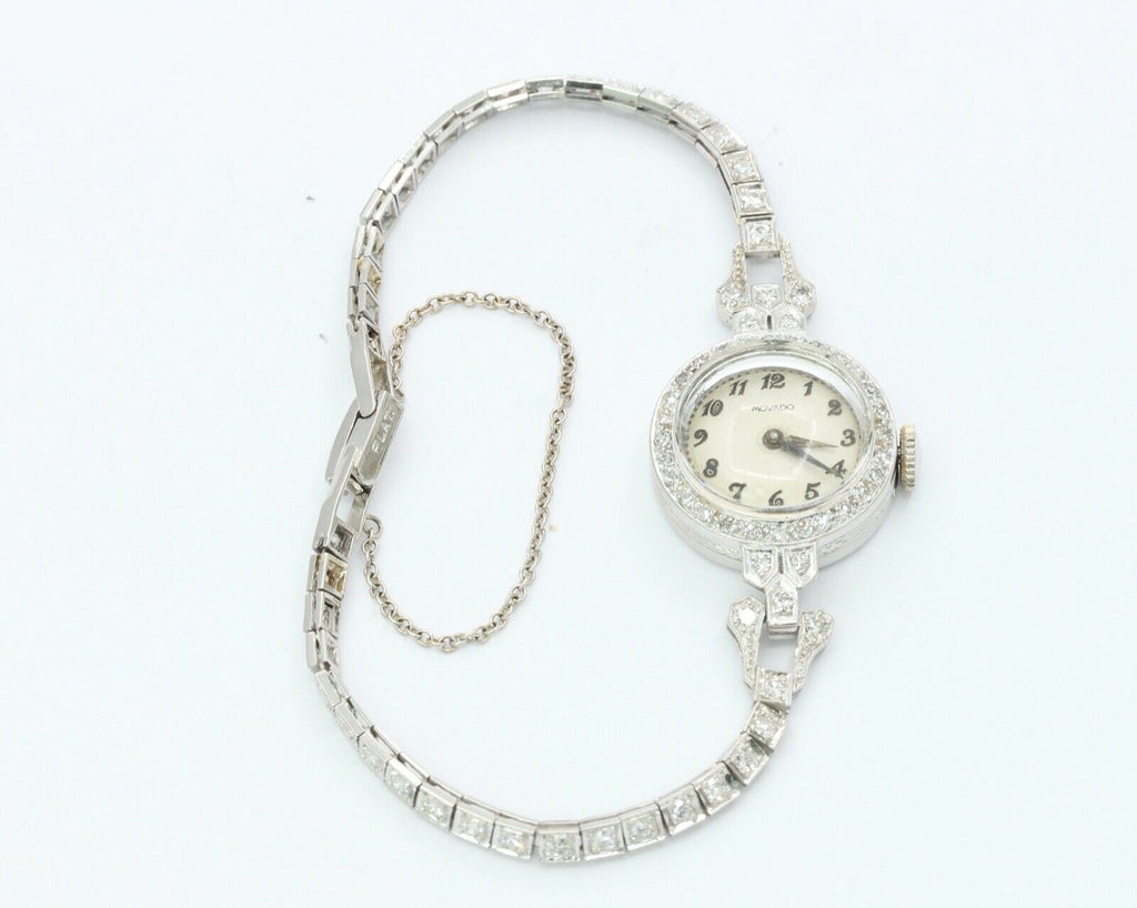 Vintage Ladies Movado Watch Platinum Diamonds