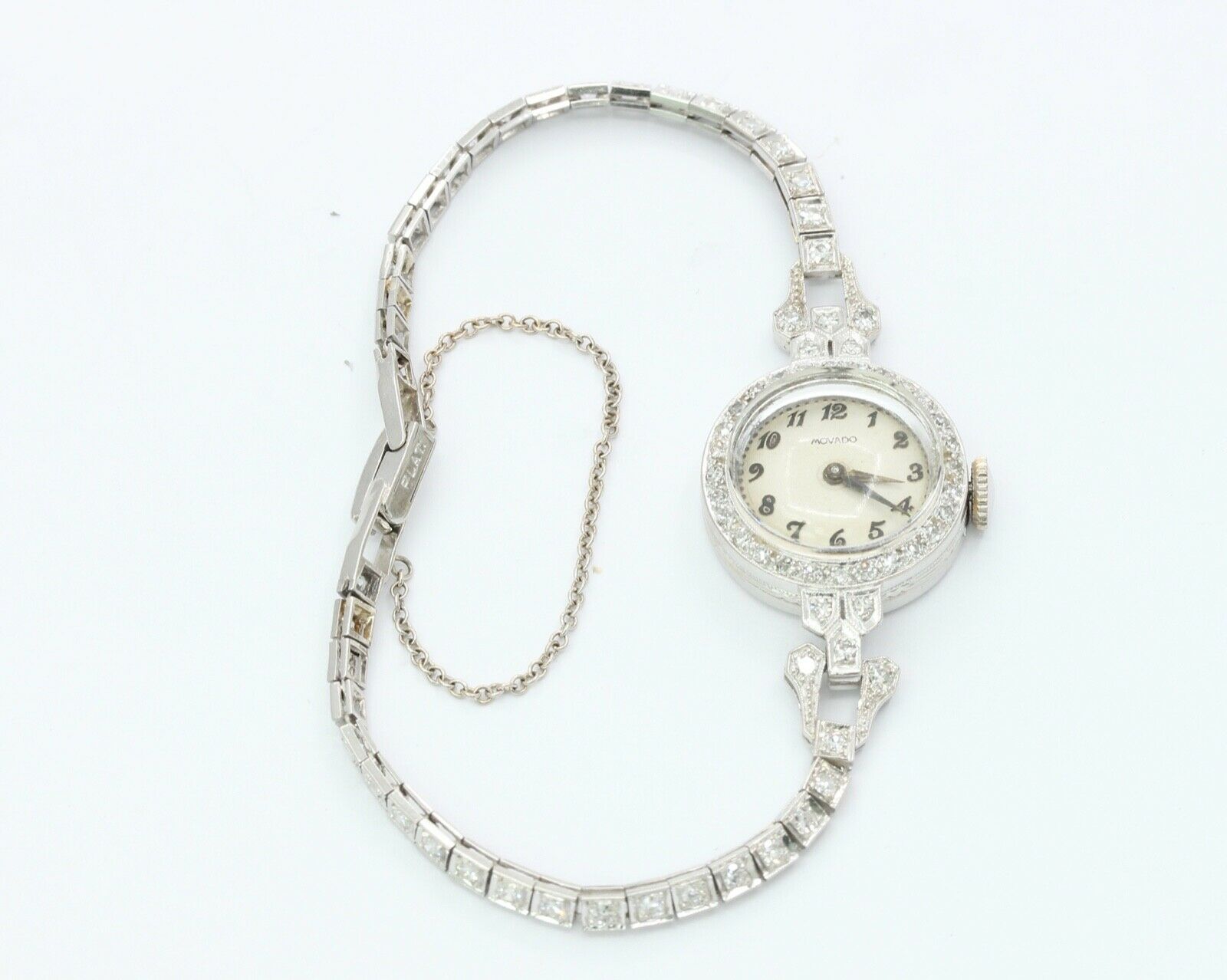 Vintage Ladies Movado Watch Platinum Diamonds