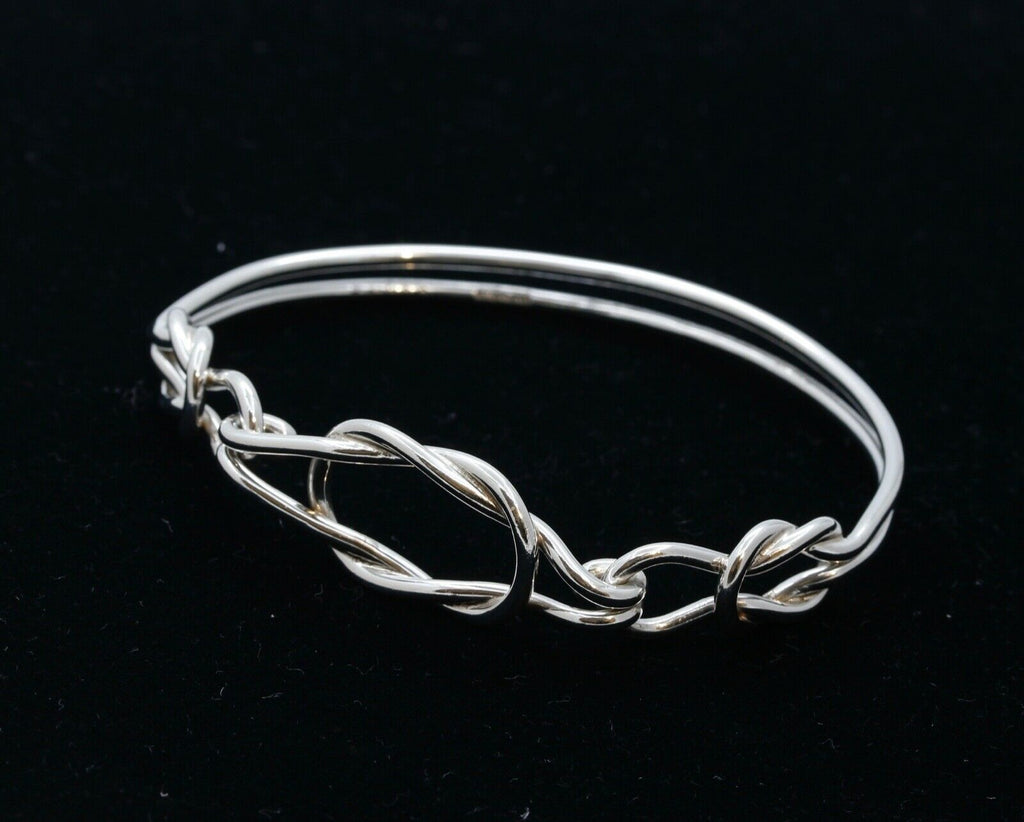 Vintage Square Knot Sterling Silver 925 Bangle
