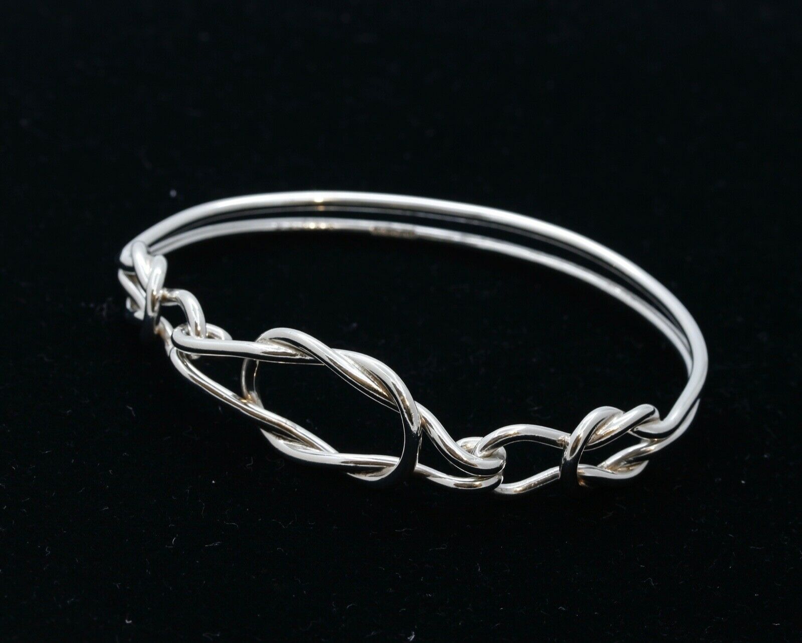 Vintage Square Knot Sterling Silver 925 Bangle