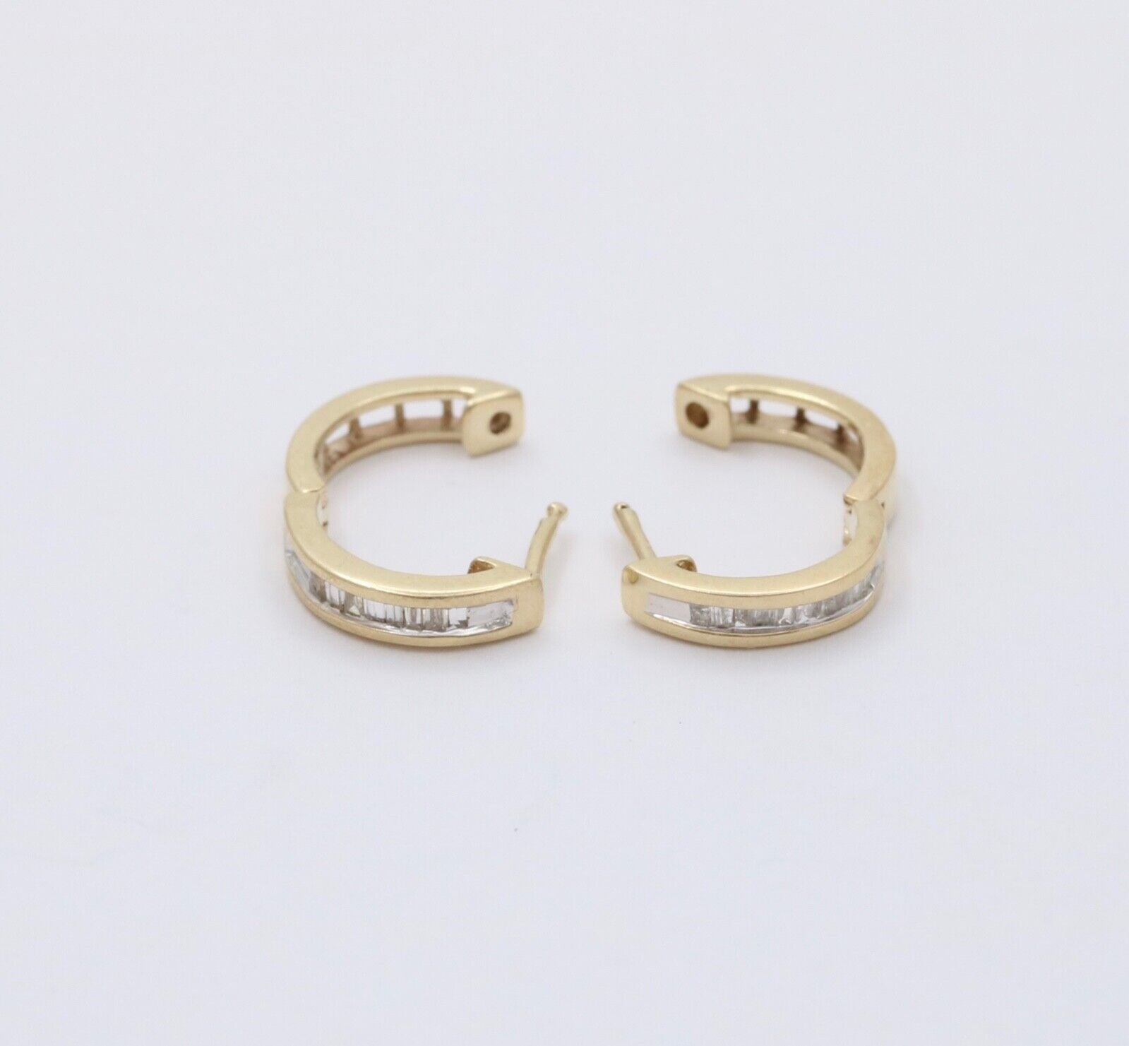 Minimize Diamond 10K Yellow Gold Small Huggies Earrings