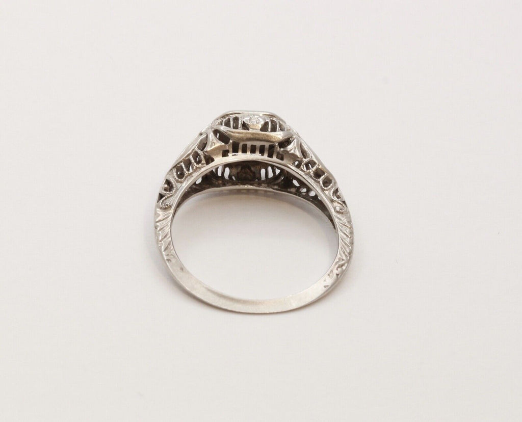 Art Deco Diamond 18K White Gold Ring