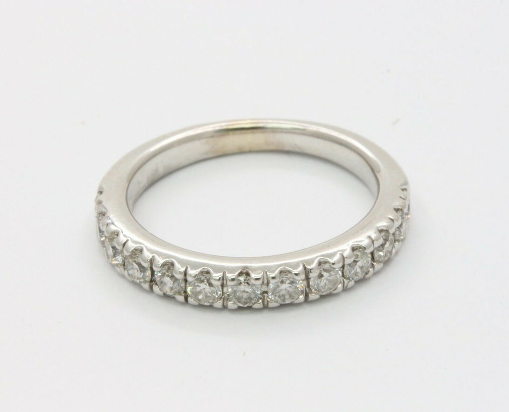 Vintage 14K White Gold Half Eternity Wedding Band