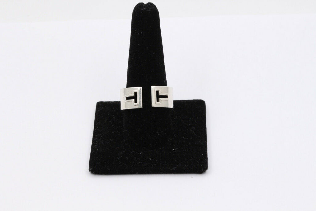 Tiffany and Co. Carved T Split Ring 925 Sterling Vintage Retired Band
