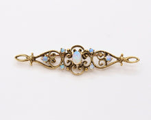 Load image into Gallery viewer, Victorian Retro 14K Yellow Gold Opals Bar Pin Brooch
