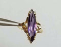 Vintage Ladies 14K Yellow Gold Bypass Iolite Ring