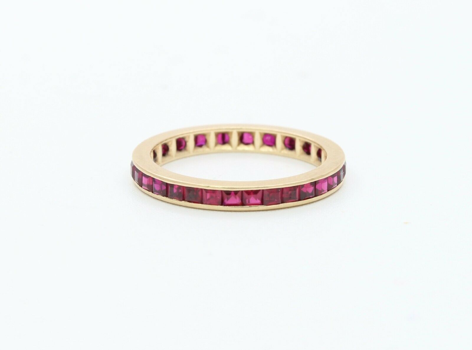 Vintage 14K Yellow Gold Ruby Eternity Band
