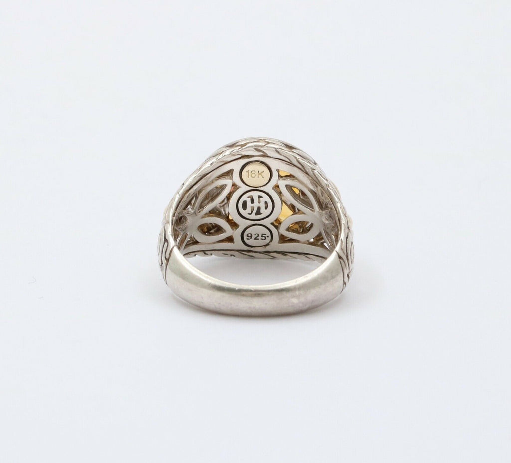 John Hardy Madeira, Yellow, and Honey Citrines Sterling Silver 18K YG Ring