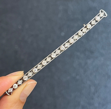 Load image into Gallery viewer, Vintage Platinum Diamond 3.5 Inches Wide Large Bar Pin, Estate Jewelry
