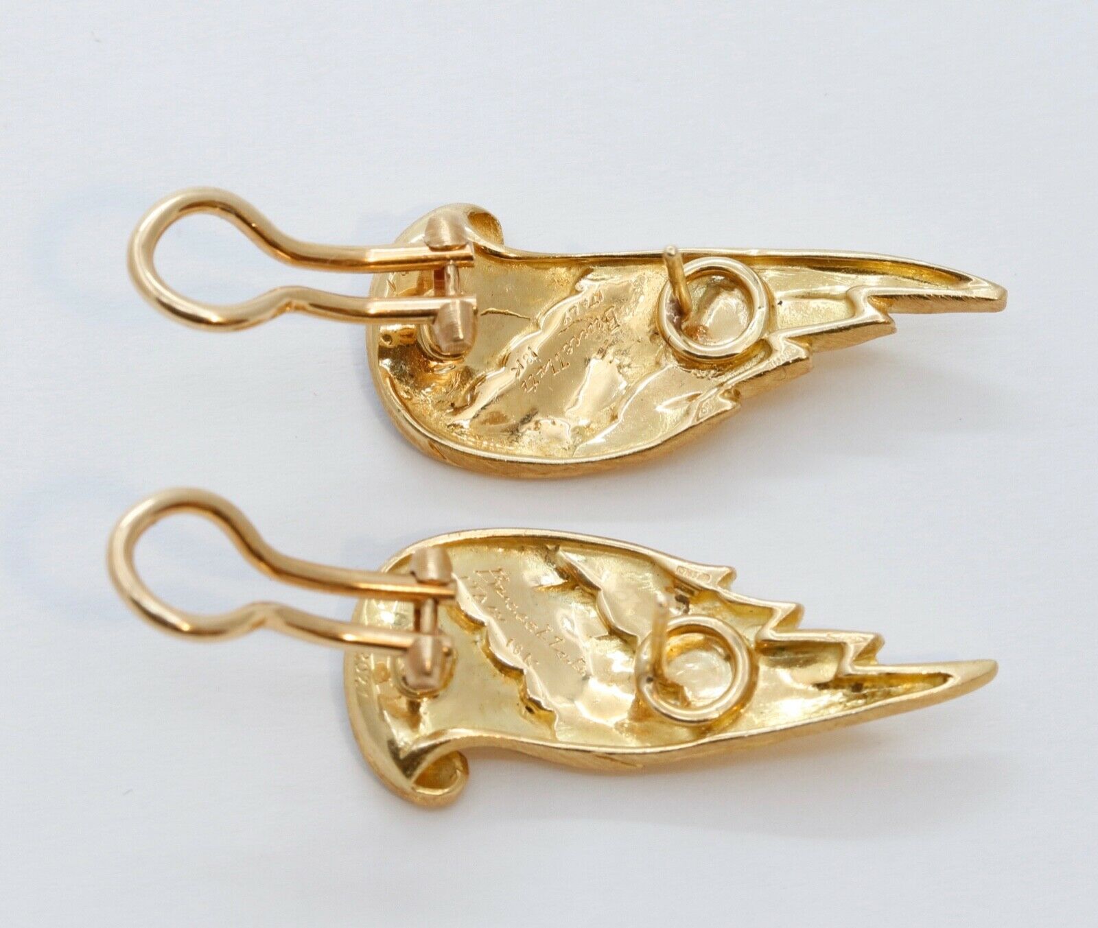 Vintage Buccellati Wing Earrings 18K Yellow Gold
