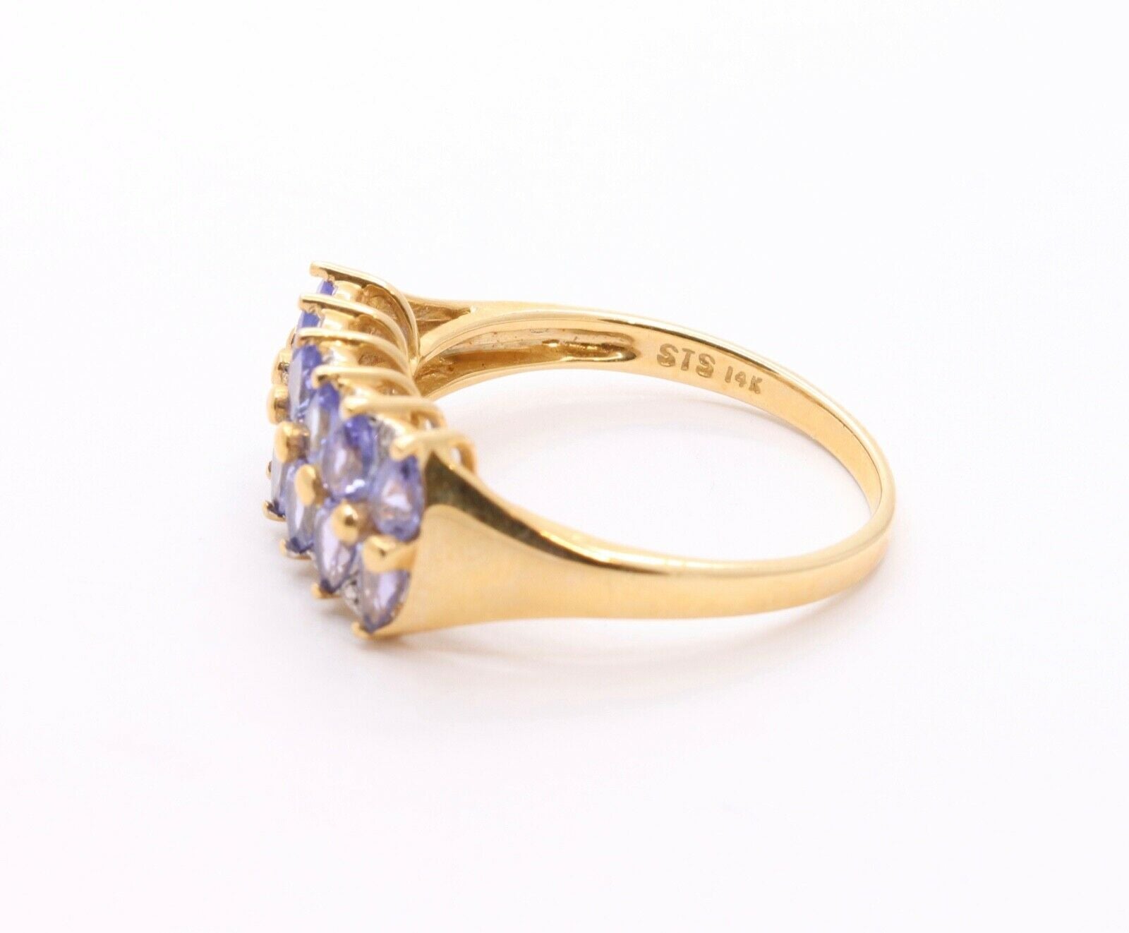 Vintage Tanzanite Diamonds 14K Yellow Gold Ladies Band