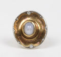 Vintage Star Sapphire Diamonds 18K Yellow Gold Cowboy Hat Ring