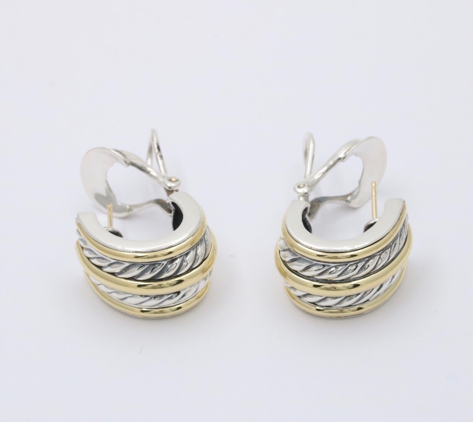David Yurman Double Cable 750 925 French Back Earrings