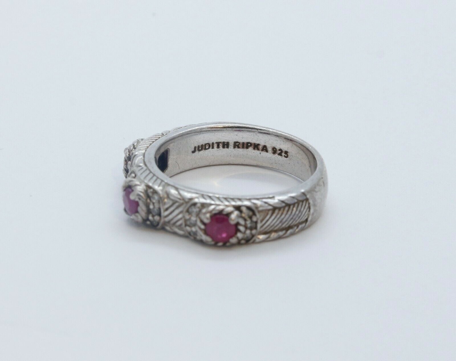 Vintage Judith Ripka Sterling Silver Ruby Ring