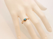 Load image into Gallery viewer, Victorian Claw Mounted Turquoise 9K Yellow Gold Ring
