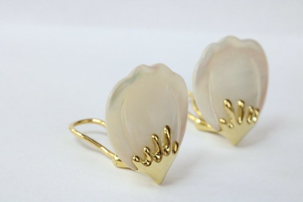 Tiffany and Co. Angela Cummings 18K YG Mother of Pearl Flower Earrings