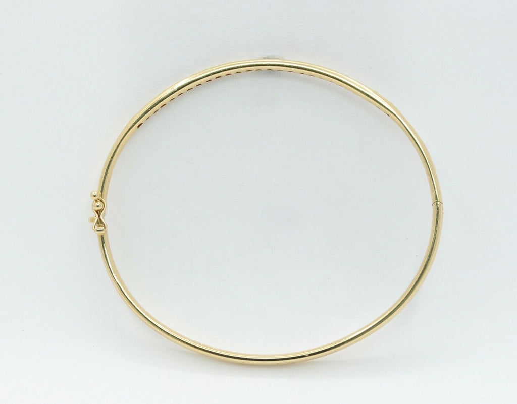 Vintage 18K Yellow Gold CZ Ruby Bangle