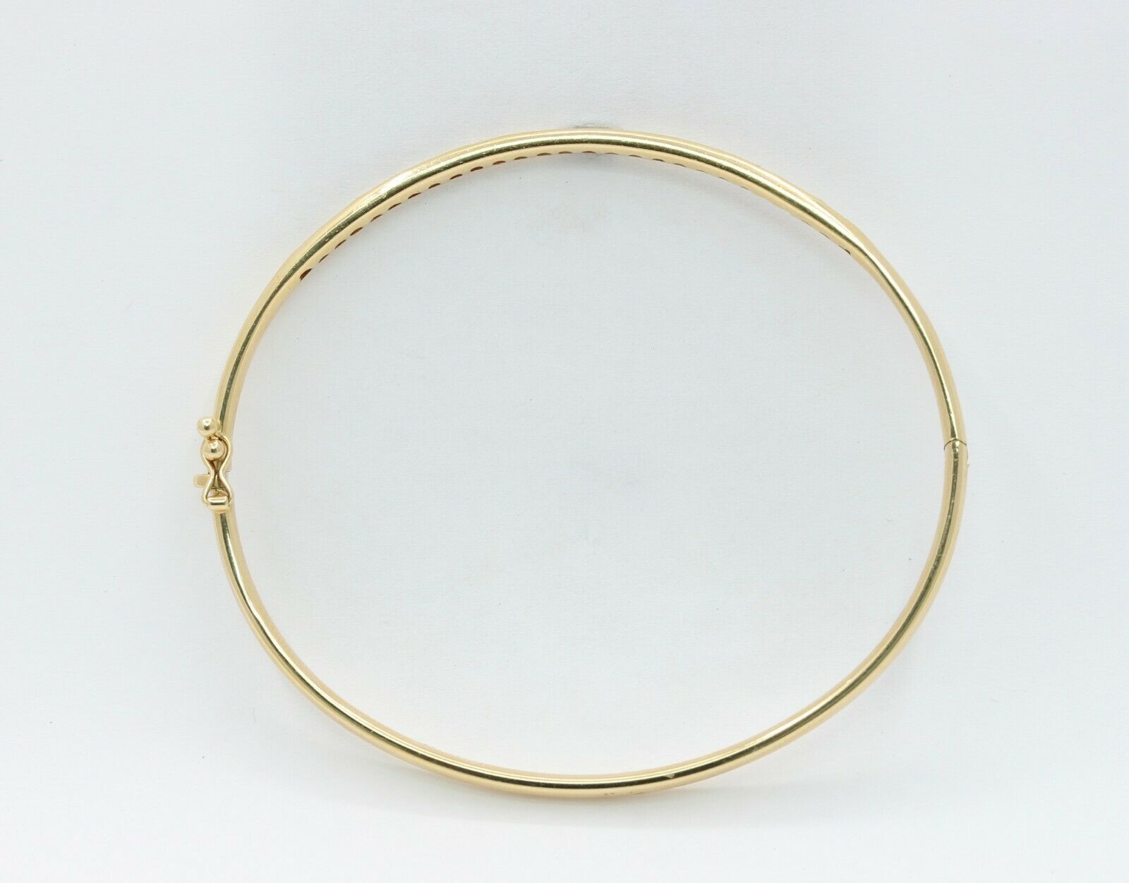 Vintage 18K Yellow Gold CZ Ruby Bangle