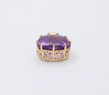 Load image into Gallery viewer, Vintage Triangle Checkerboard Cut Amethyst 14K Yellow Gold Pendant
