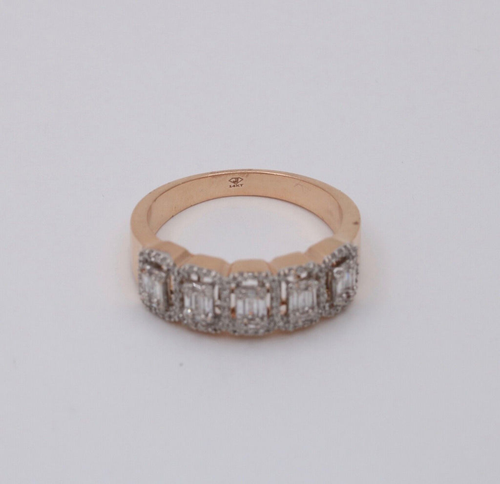 Gorgeous 14K Rose Gold Diamond Ring , Stacking Ring.