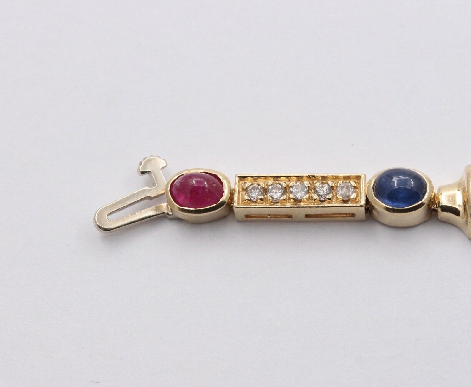 Vintage Unique Multi Stone 14k Yellow Gold Bracelet