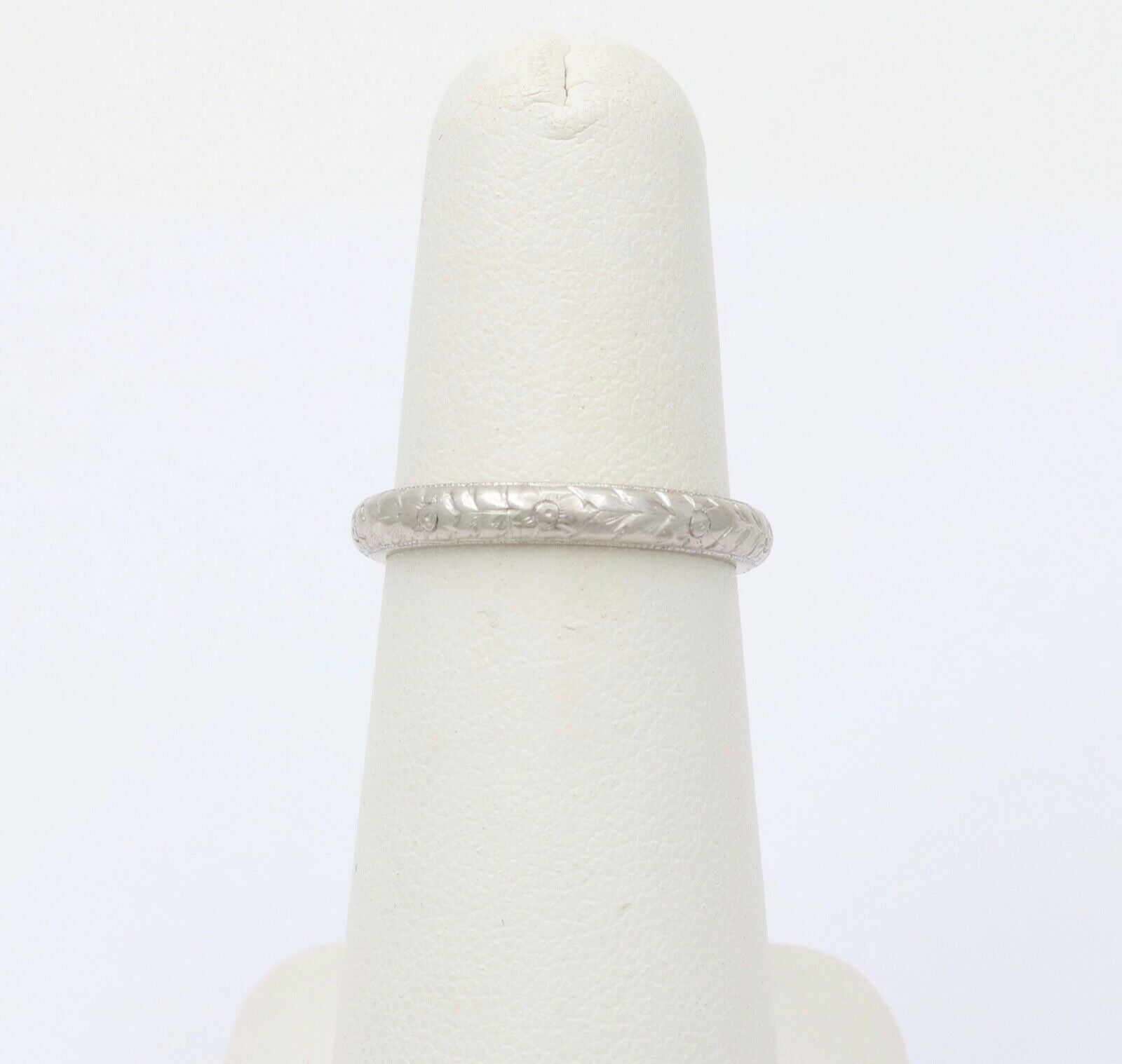 Art Deco W. Wise & Son Flower Blossom 18K White Yellow Gold Wedding Band Ring