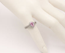 Load image into Gallery viewer, Classic 14K White Gold Pink Topaz Diamond Ring, Engagement Ring.
