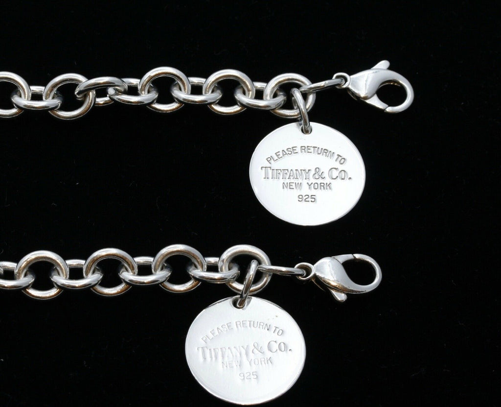 Vintage Tiffany and Co. Round Link Charm Bracelet 925