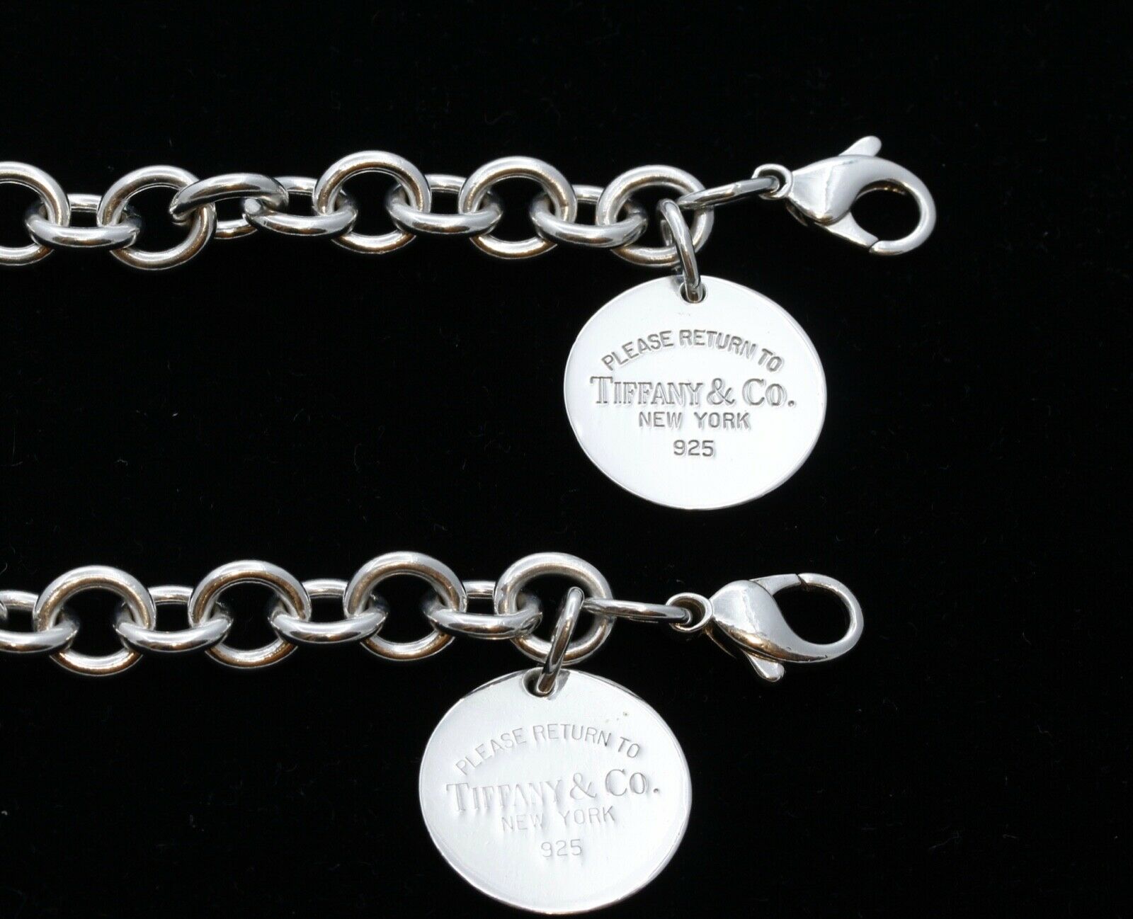 Vintage Tiffany and Co. Round Link Charm Bracelet 925