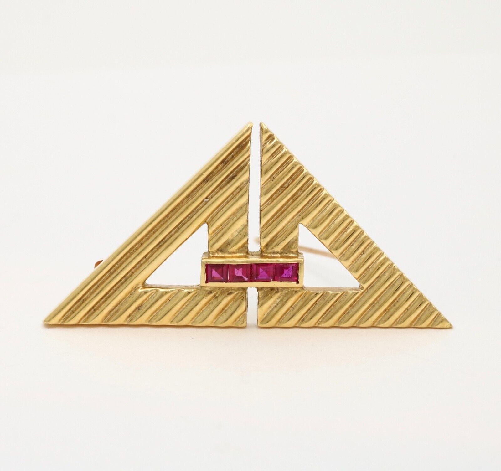 Vintage Tiffany & Co Ruby Triangle Brooch