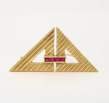 Load image into Gallery viewer, Vintage Tiffany &amp; Co Ruby Triangle Brooch
