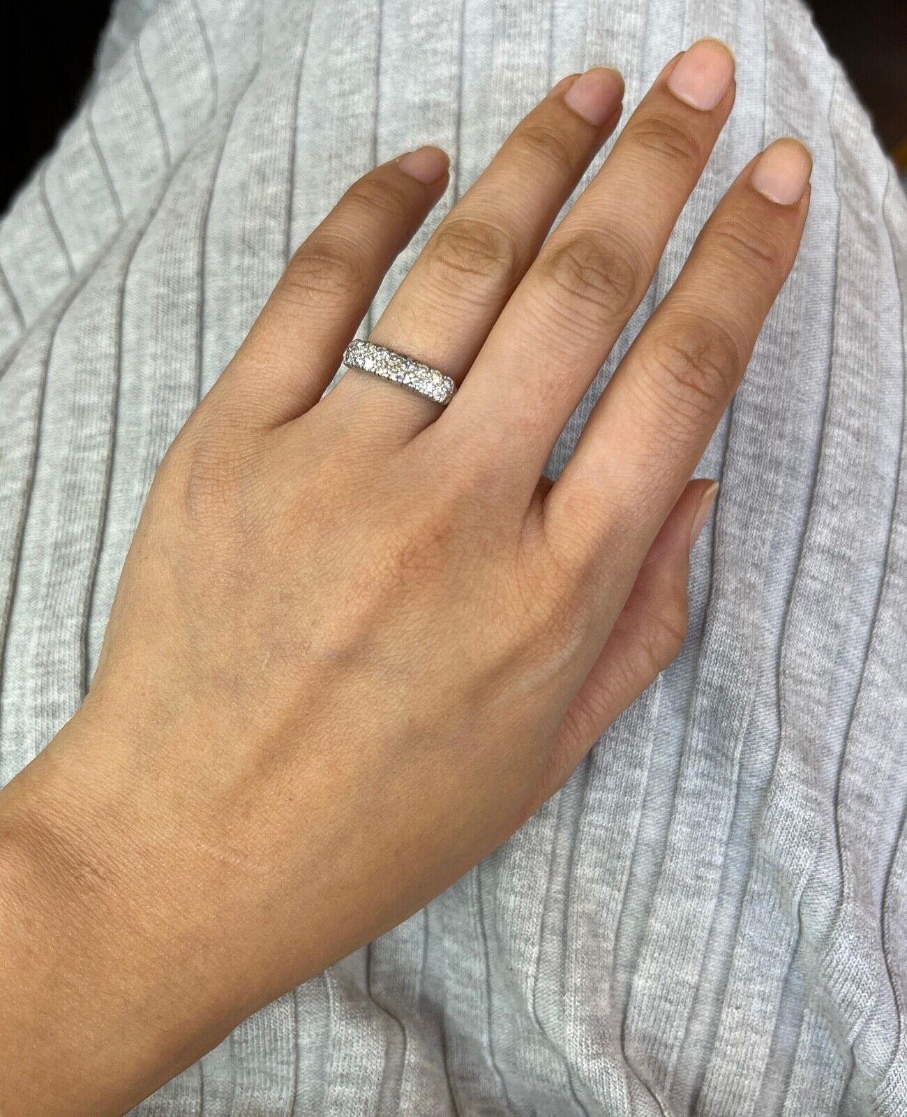 Antique Art Deco Diamond Platinum Ring band, Wedding Band