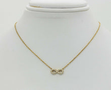 Load image into Gallery viewer, Cute 18K Yellow Gold Diamond Infinity Pendant
