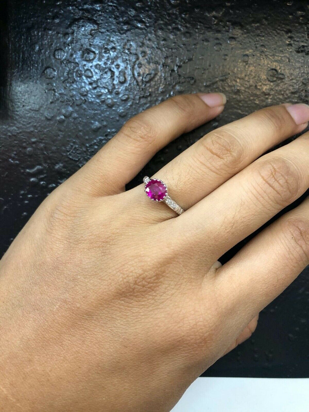 Beautiful Burmese Ruby Diamonds Ring