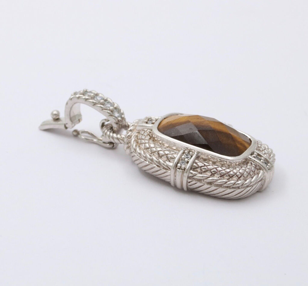 Classic Judith Ripka Tiger Eye Sterling Silver Pendant