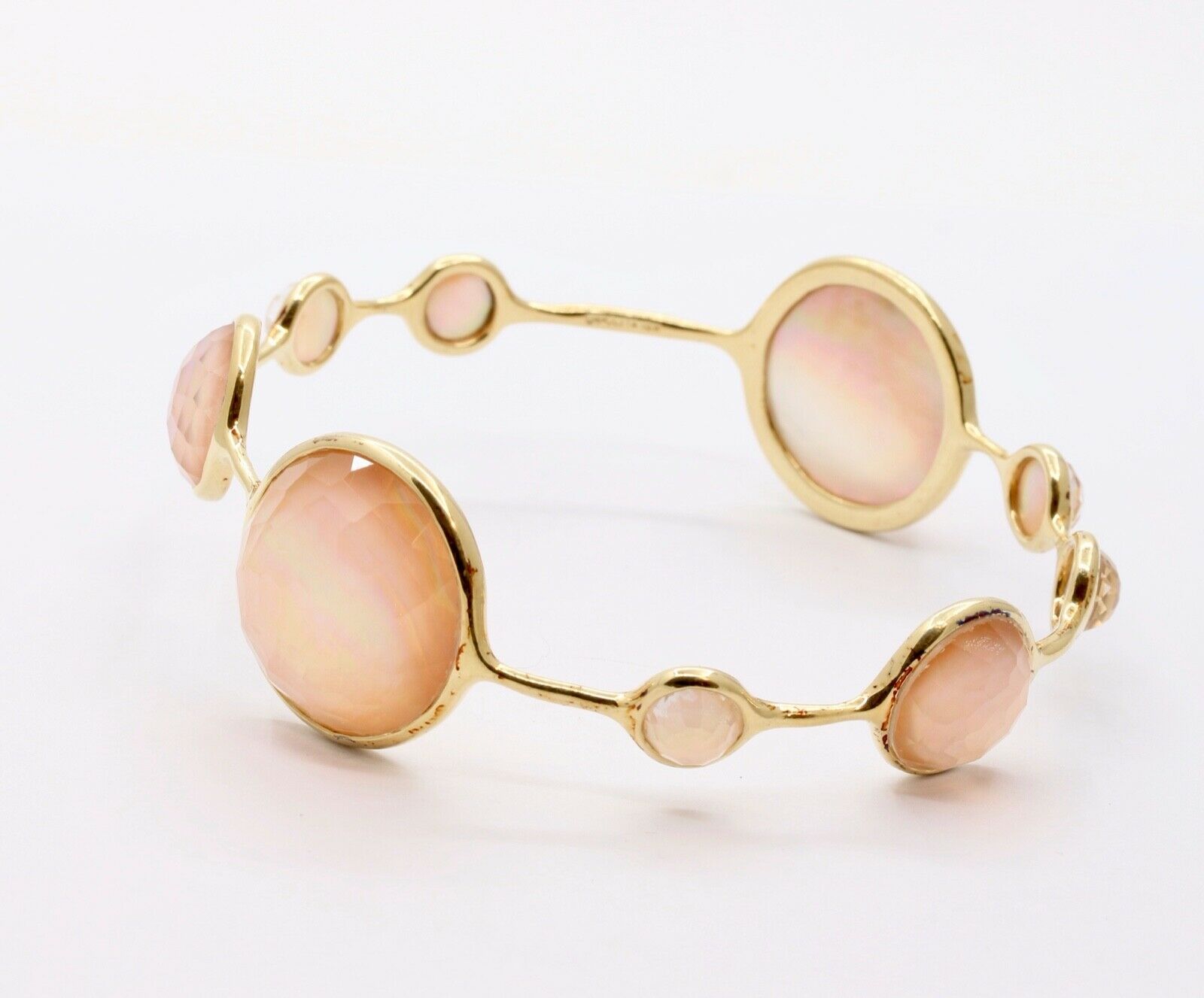 Ippolita Rock Candy Collection 18K Yellow Gold Bracelet Quartz Mother of Pearl