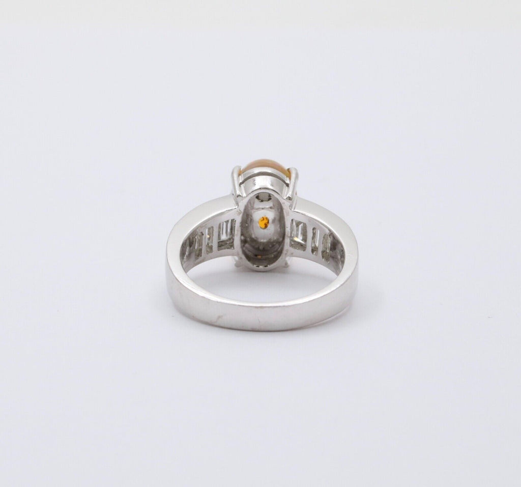 Vintage 18K White Gold Ethiopian Opal and Diamond Alternative Engagement Ring