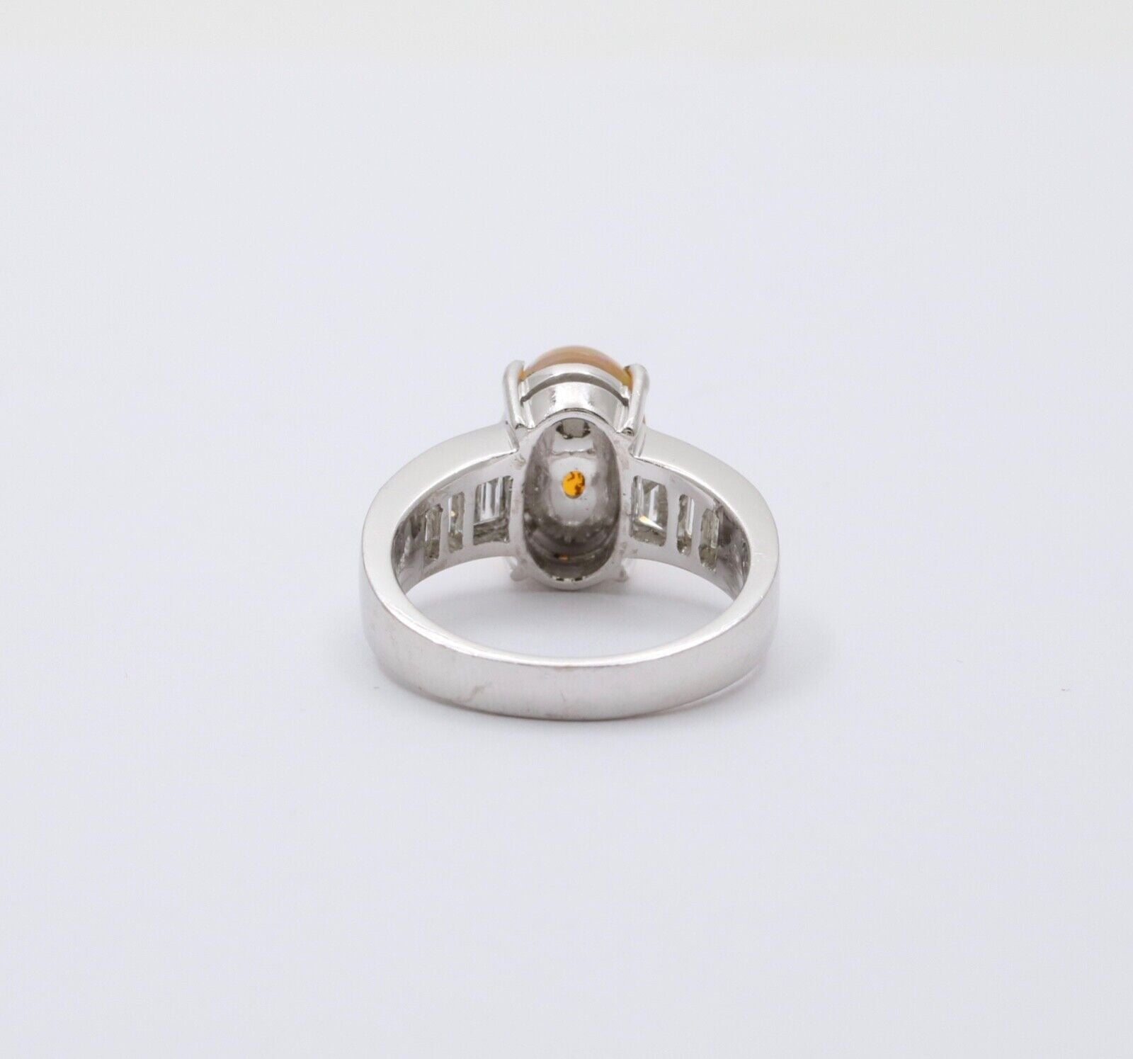 Vintage 18K White Gold Ethiopian Opal and Diamond Alternative Engagement Ring