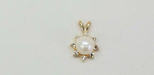 Load image into Gallery viewer, Vintage Pearl Diamonds 14K Yellow Gold Pendant
