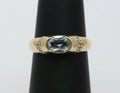 Vintage 14K Yellow Gold Aquamarine Diamond Accent Ring