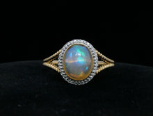 Load image into Gallery viewer, Vintage 14K Yellow Gold Opal and Diamond Ring
