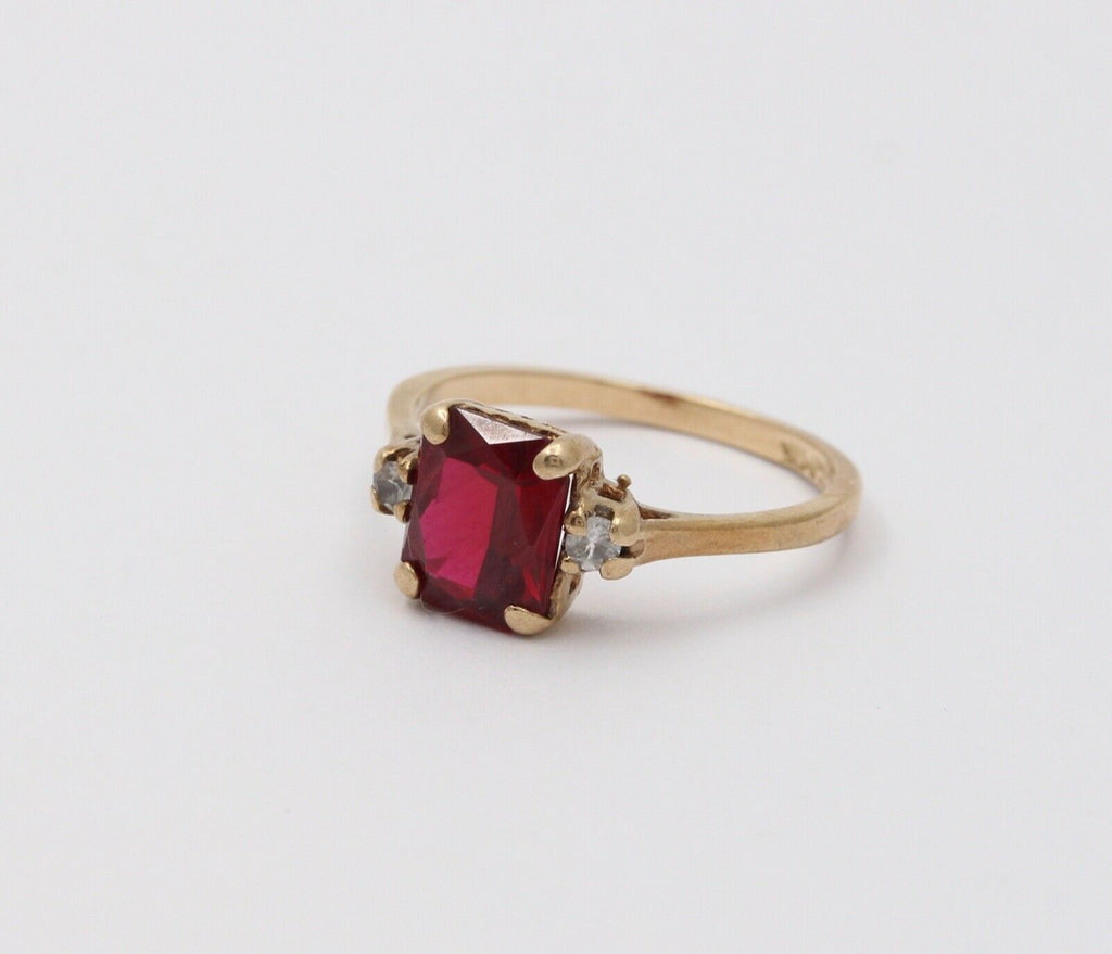 Victorian Ruby Diamonds 10K Rose Gold Ring