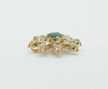 Load image into Gallery viewer, Elegant Vintage Ladies Emerald Diamonds 14K Yellow Gold Pendant
