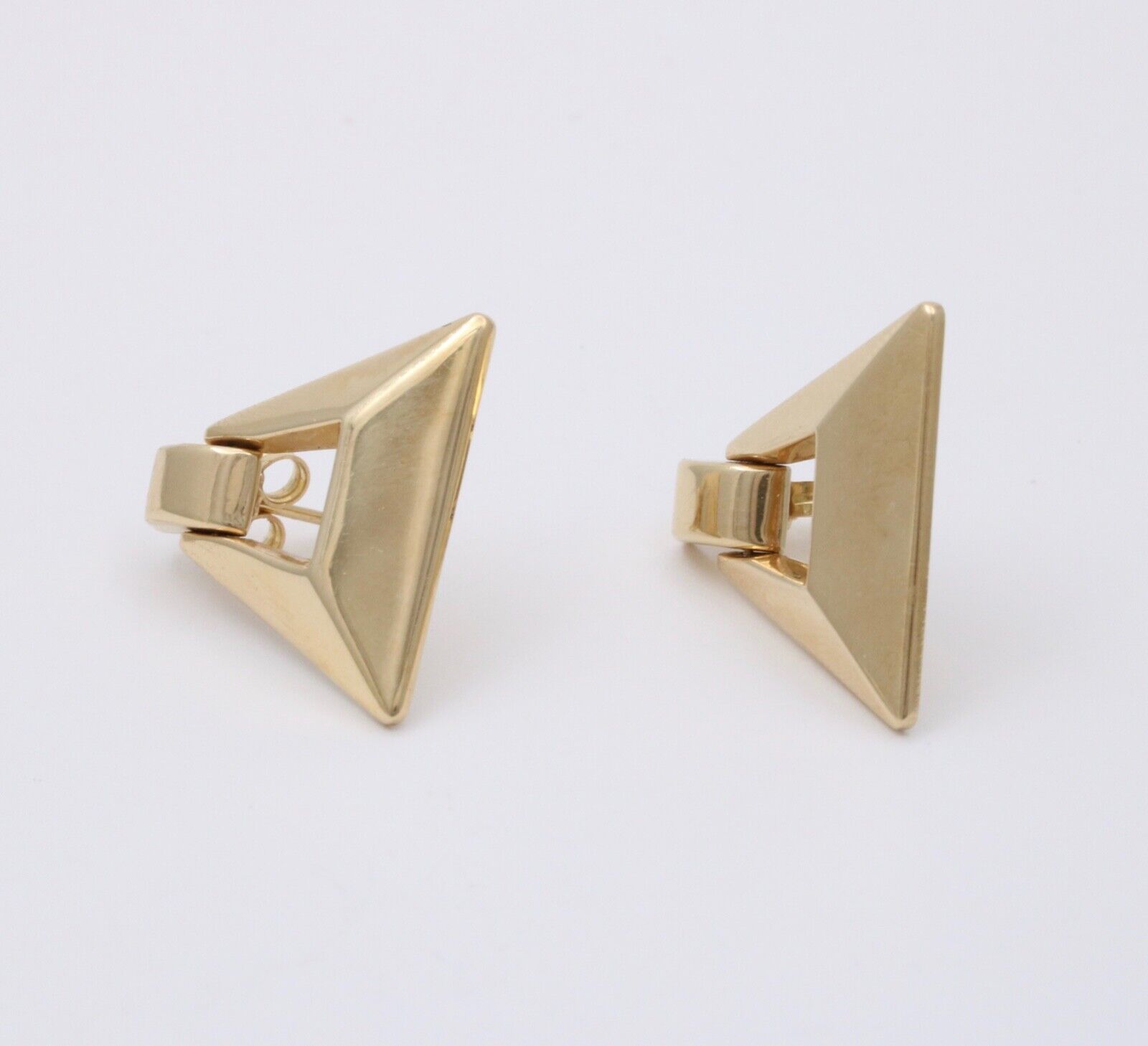 Vintage 14K Yellow Gold Geometric Dangling Earrings.