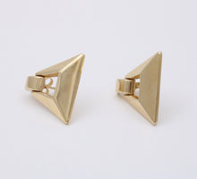 Load image into Gallery viewer, Vintage 14K Yellow Gold Geometric Dangling Earrings.
