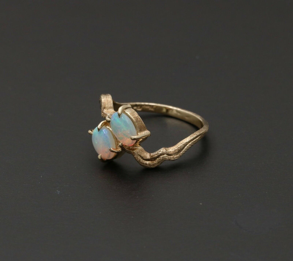 Vintage Opal Vine 14K Yellow Gold Ring